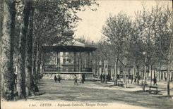 CPA Cette Esplanade Centrale Kiosque Franeke