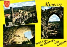 CPSM Minerve Cite Cathare Vue Generale Les Tunnels