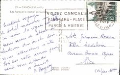 CPA Cancale Les Parcs aux huîtres Et Le Rocher De Cancale