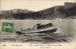 CPA Saint Malo Vedette Par Grosse Mer