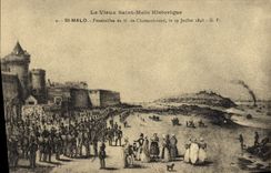 CPA Saint Malo Funerailles De Chateaubriand Le 19 juillet 1848