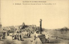 CPA Saint Malo Vue Prise De La Chaussee De Parame La Croix Du Sillon