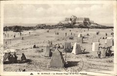 CPA Saint Malo La Grande Plage Et La Fort National