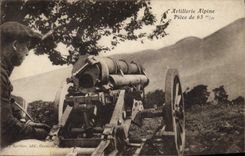 CPA Artillerie Alpine Piece De 65 Militaria