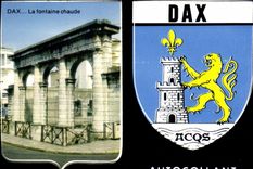 CPSM Dax la fonatine chaude blason autocollant