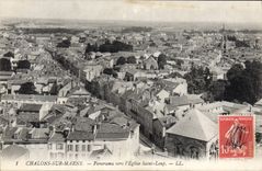CPA Chalons Sur Marne Panorama Vers église Saint-Loup