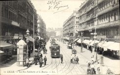CPA Lille La Rue Faidherbe Et La Bourse