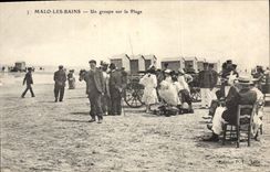CPA Malo Les Bains Un Groupe Sur La Plage