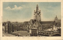 CPA Douai Hotel De Ville Et Beffroi