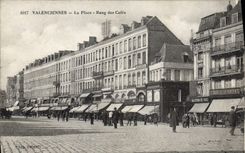 CPA Valenciennes La Place Rang Des Cafés