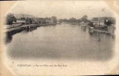 CPA Compiegne Vue Sur I'Oise Prise Du Pont Neuf
