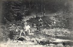 CPA L'Auvergne environs La Bourboule Et Du Mont Dore ânes sur le sentier des cascades