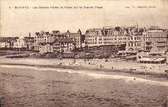 CPA Biarritz Les Grands Hotels Et Villas Sur La Grande Plage
