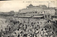 CPA Biarritz Le Casino Municipal Et La Plage