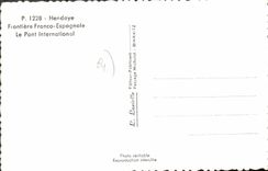 CPA Hendaye Frontiere Franco Espagnole pont international