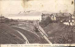CPA Hendaye L'Entree De La Gare Vue Sur Fontarabie