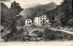 CPA Cambo Les Bains Le Pont Laxia et le restaurant du Mont Roland