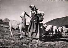 CPSM gracieuse Bergere Sur Les Hauts Paturages