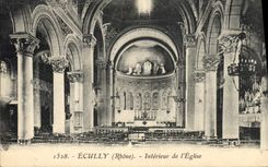 CPA Ecully Interieur De I'Eglise
