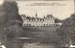 CPA château de Saint Jean Le Priche La Piece D'Eau