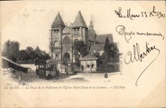 CPA Le Mans La Place De La Prefecture Et Notre Dame