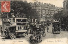 CPA Paris Boulevard Des Italiens automobile bus gros plan