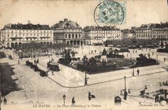 CPA Le Havre La Place Gambetta Et Le Theatre