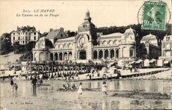 CPA Le Havre Le Casino Vu De La Plage