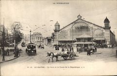 CPA Le Havre La Gare Et Le Cours De La Republique