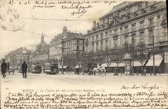 CPA Rouen Le Theatre Des Arts Et Le Cours Boieldieu