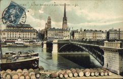 CPA Rouen Le Pont Boïeldieu Et Le Quai Saint Sever