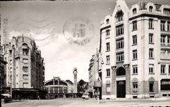 CPA Rouen Hotel Des Postes Et La Gare