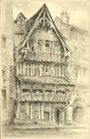 CPA Rouen vieille maison dessin