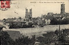 CPA Mantes Vue Sur Notre Dame Et La Tour Saint Maclou