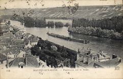 CPA Mantes Sur Seine Panorama Sur La Seine
