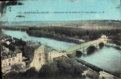CPA Mantes La Jolie Panorama Sur La Seine Et I'Ile aux dames