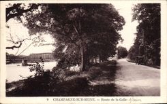 CPA Champagne Sur Seine Route De La Celle