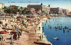 CPA Cannes La Plage De La Croisette Et Les Hotels