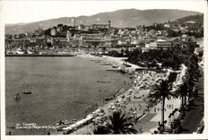 CPA Cannes Vue Sur La Plage Et le Suquet