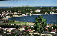 CPA Golfe Juan Vue Panoramique Sur Juan Les Pins phare Garoupe