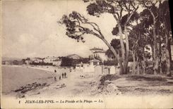 CPA Juan Les Pins La Pinede Et La Plage