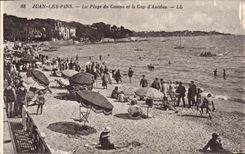 CPA Juan Les Pins La Plage Du Casino Et Le Cap d'Antibes