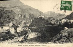 CPA Lantosque les Hotels Route De Nice A Saint Martin Vesubie