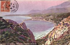 CPA Menton Vue Generale Prise De La Frontiere Italienne