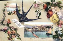 CPA Souvenir De Menton