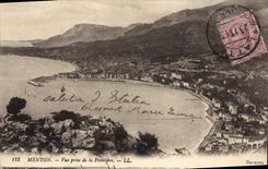CPA Menton Vue Prise De la Frontiere