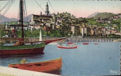 CPA Menton le Port Et La Vieille Ville