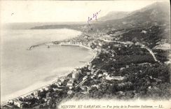 CPA Menton Et Garavan Vue Prise De La Frontiere Italienne