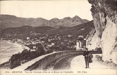 CPA Menton Vue Sur Garavan Prise De La Route De Vintimille