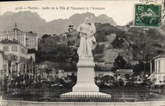 CPA Menton Jardin De La Ville Et Monument de l'annexion